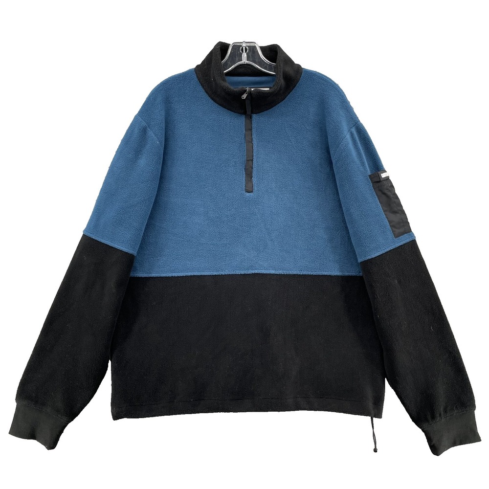 Caterpillar Sweater Mens Large Blue 1/4 Zip Gorpcore Utility Workwear Streetwear